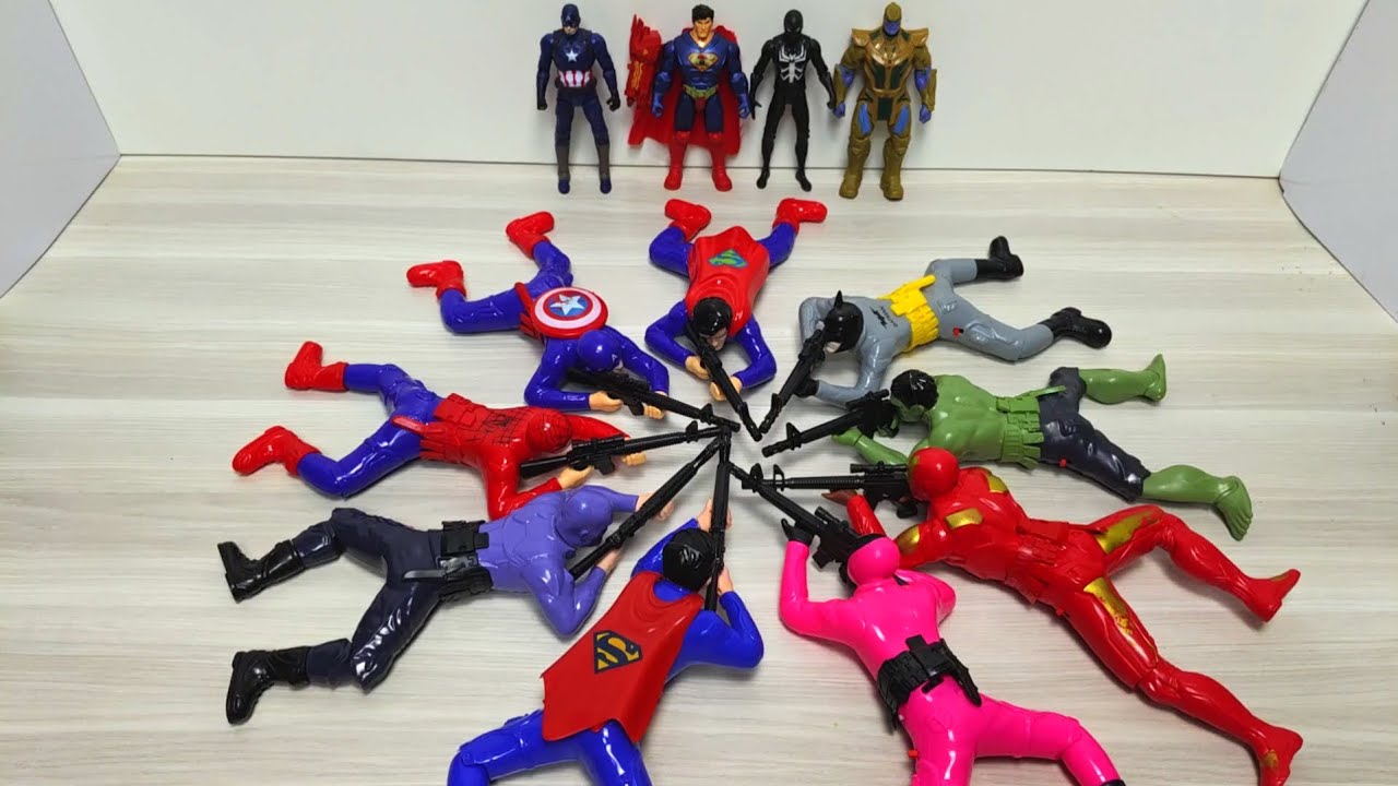 Видео распаковки игрушек «Мстители: Человек-паук, Халк, Капитан Америка, Железный человек, Супермен»