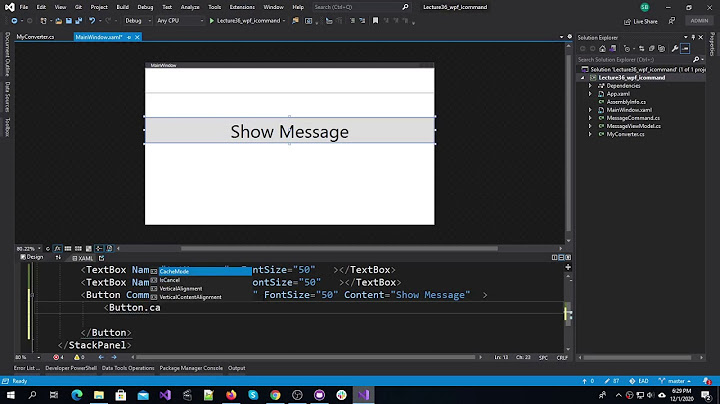 Lecture 37 Part 2, Multiple Parameters with Command in WPF