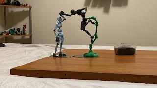 Sticky bones stop motion fight