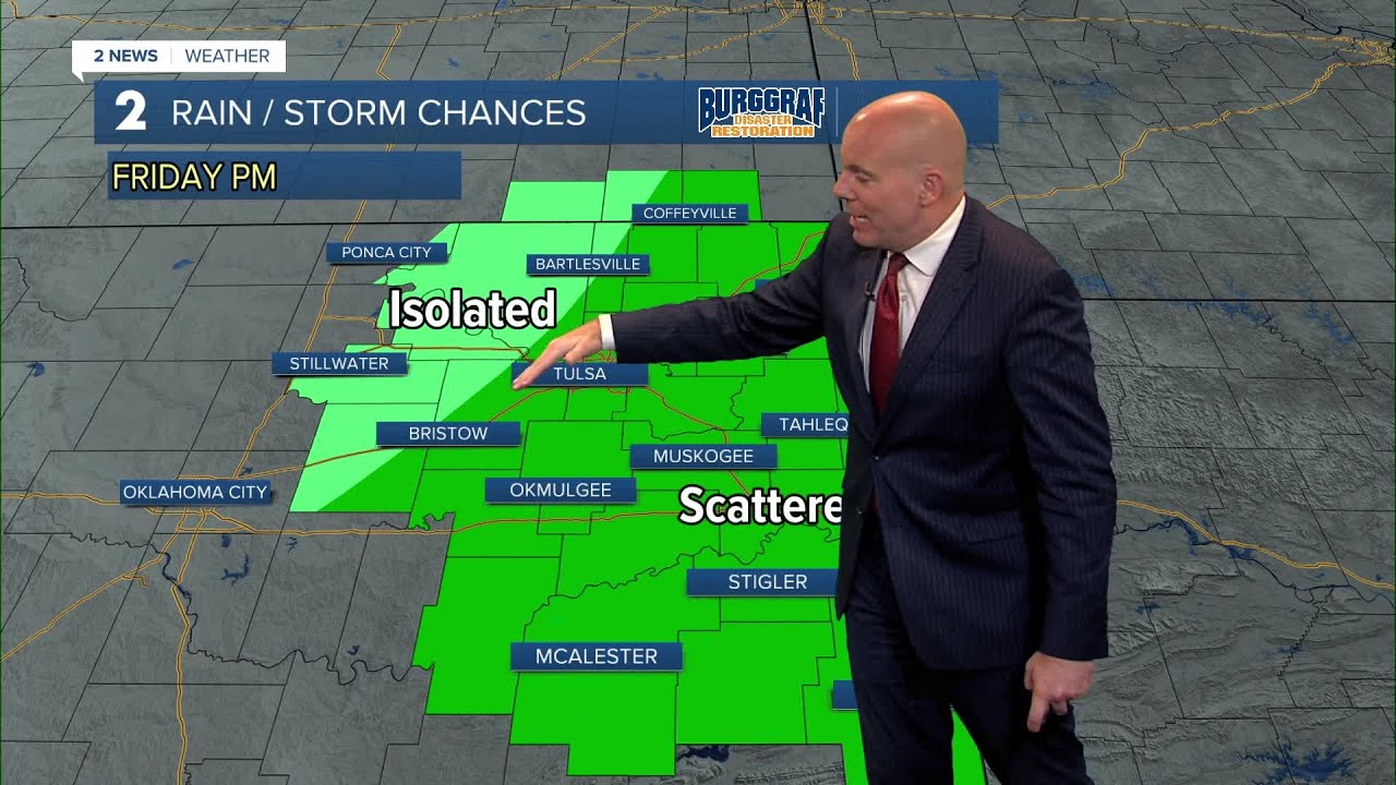 Chances of showers and storms increase for Friday - YouTube