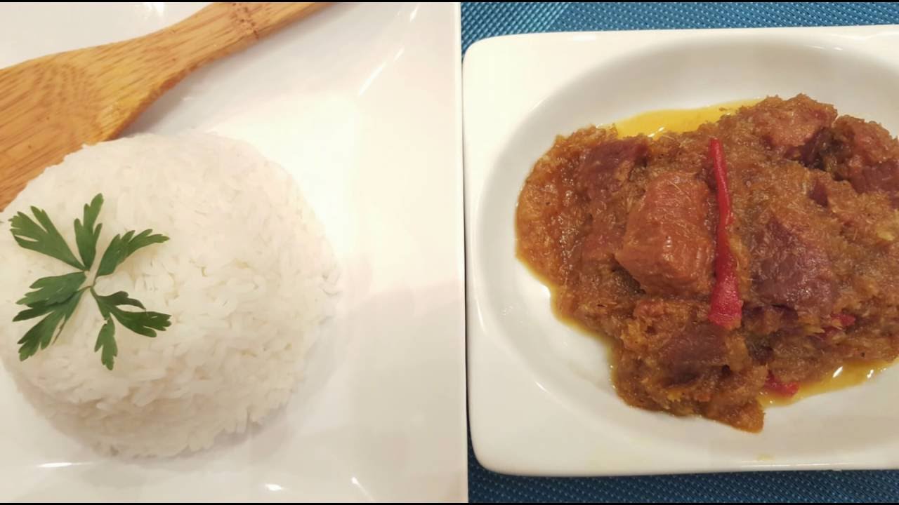 راندانغ توكا باللحم ( لحم بالنارجين  ) - (Beef coconut) Randang Tuka beef