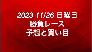 2023 11/26 日曜日 勝負レース 予想と買い目