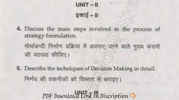 BCom Hons 2nd Sem Business Management Question Paper 2016