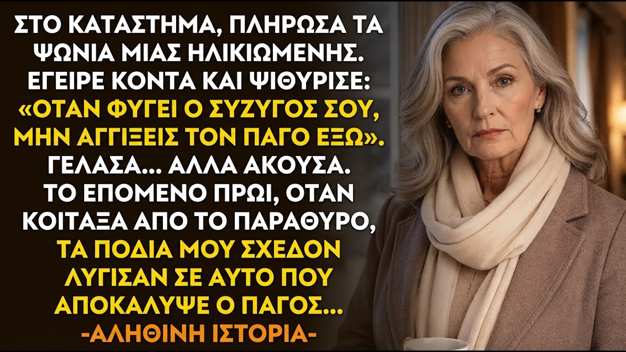 Η αληθινή της ιστορία 👵💔 Η ηλικιωμένη ψιθύρισε: «Μην αγγίξεις τον πάγο όταν φύγει ο άντρας σου».