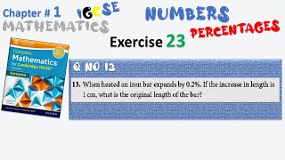Cambridge IGCSE Extended Maths Solutions-Chapter1 Ex 23 Q 13-percentages -IGCSE Mathematics