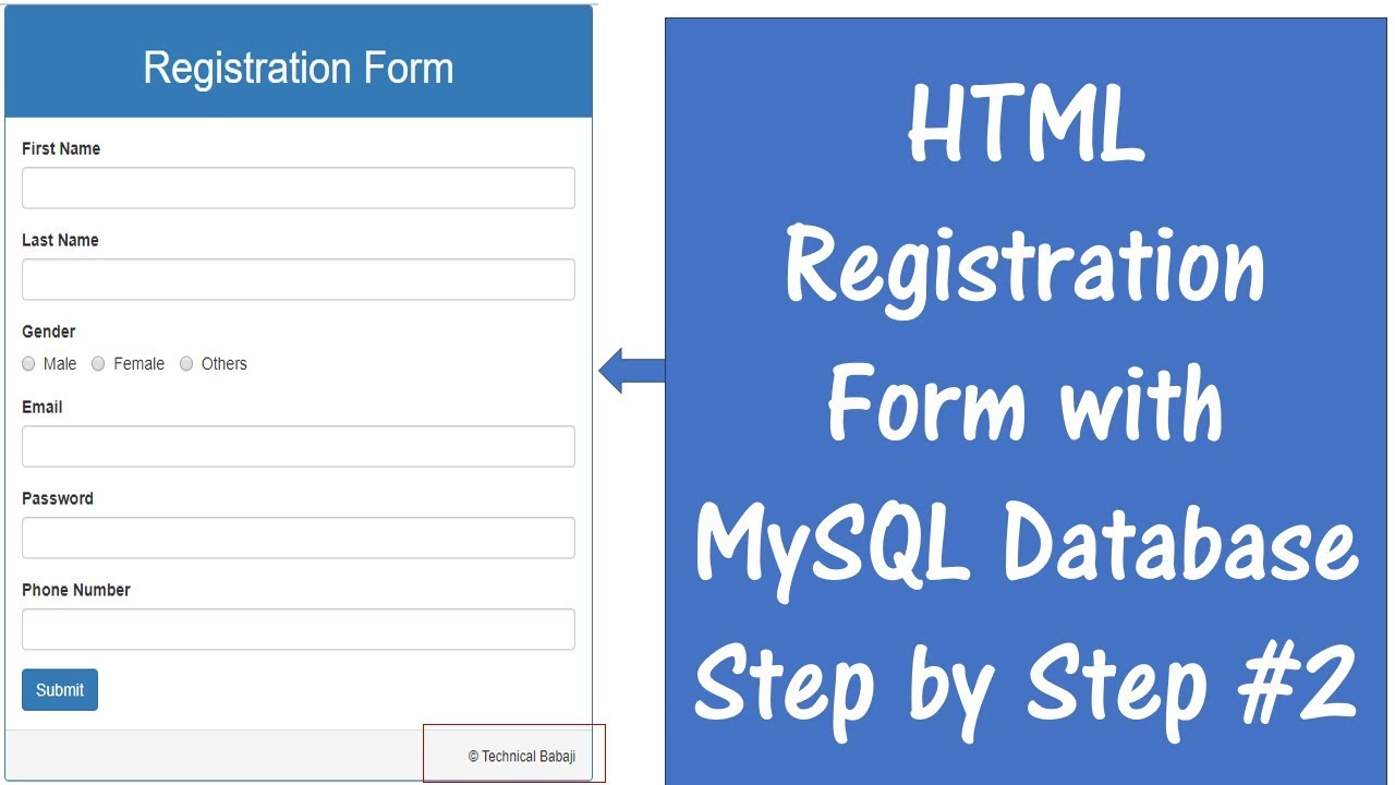 การ สร้าง ฟอร์ม html php แบบ ง่ายๆ  2022  How to Connect HTML Form with MySQL Database using PHP