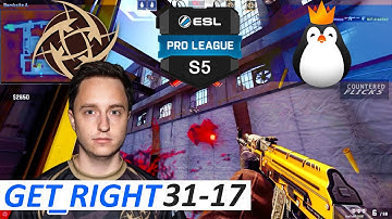 CS:GO GeT_RiGhT POV 31-17 / Kinguin vs NiP / ESL Pro League Season 5