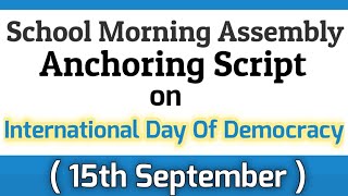 School Assembly Script for 'International Day Of Democracy' (15th September)