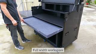 Celebrity Blackmagic Mobile Studio Video Broadcast Production Cart Flight Case with Laptop Bracket Holder Arm Net Worth