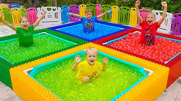 Four Colors Water Balloons Challenge with Chris