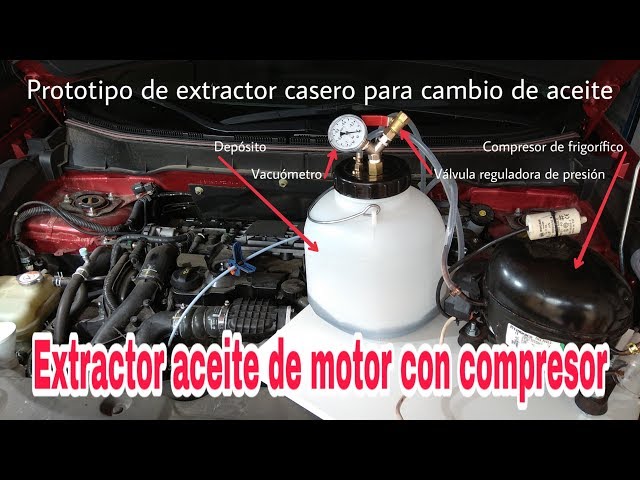 EXTRACTOR DE ACEITE PARA COCHE CON UN MOTOR DE FRIGORÍFICO 