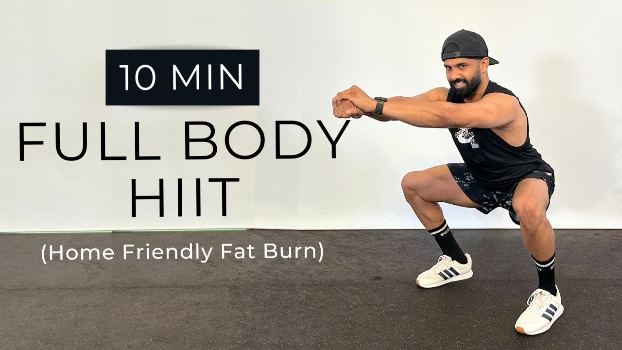 10 Min FULL BODY HIIT🔥 | Home Friendly Fat Burn (No Equipment Needed)