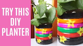 😀3 MIN | DIY Planter from Waste Container In Home 😀
