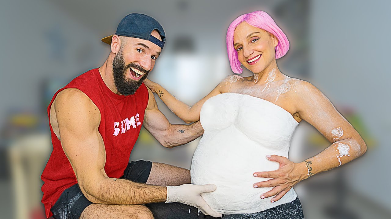 תבנית גבס לבטן ההיריון!!! באמת עשינו את זה