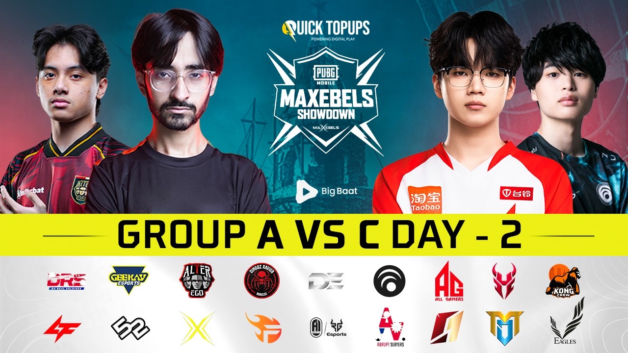 PUBG MOBILE MAXEBELS SHOWDOWN PLAYOFFS GROUP AvsC | DAY 2| Ft. #KONG #AE #FL #A1 #DOP #GEEK