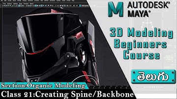 Maya - Create Spine or Backbone ▶ Telugu || Maya 3D Modeling Course for Beginners తెలుగు లో
