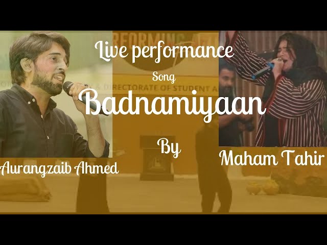 Live Perfomance | Aurangzaib Ahmed | Maham Tahir | Teri Badnamiyaan | class=