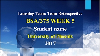 2017 BSA/375 Week 5