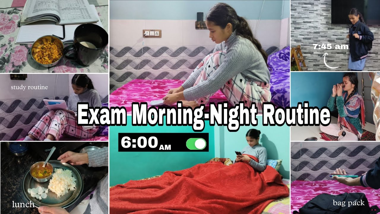 EXAM MORNING-NIGHT ROUTINE📚/ Study Routine, Exam Hacks and More🫧 # ...