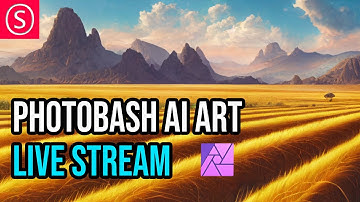 Photobash LIVE  - MidJourney  / Stable Diffusion  -  OlivioTutorials.com