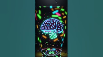 Free Stock Videos - AI animation - a brain with neon lights inside a glass