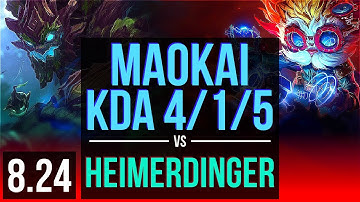MAOKAI vs HEIMERDINGER (TOP) | KDA 4/1/5 | EUW Diamond | v8.24
