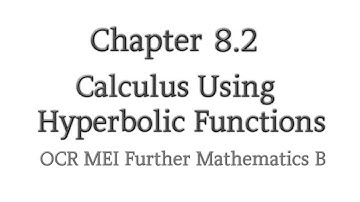 Chapter 8.2 | Calculus Using Hyperbolic Functions | OCR MEI Further Mathematics B
