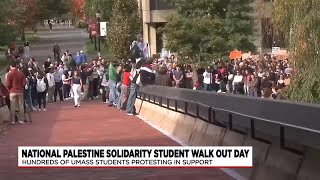 Hundreds protest at UMass as part of National Palestine Solidarity Student Walkout Day