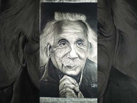 Albert Einstein. #shortsfeed #sorts#ytshorts #einstein #charcoaldrawing #drawing #portret