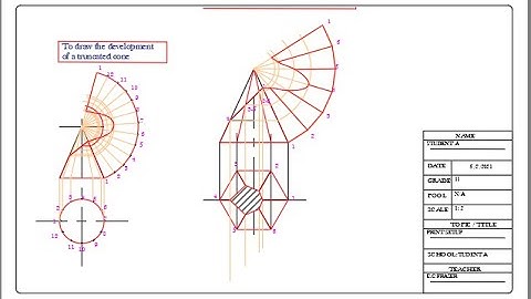 To Draw the Development of a Truncated Hexagonal Prism in AutoCAD PT -2