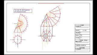 To Draw the Development of a Truncated Hexagonal Prism in AutoCAD PT -2