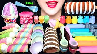 RAINBOW UNICORN POPULAR JELLY, MARSHMALLOW, 무지개 먹방, 마시멜로우, 숟가락 초콜릿 MUKBANG EATING SOUNDS