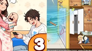 Brain Puzzle 3 Level 76 Reinforce the door to block the tornado Walkthrough Solution | Twister Block screenshot 2