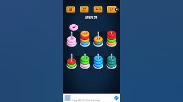 Hoop Sort Puzzle - Color Ring Stack Sorting Game Level 75 Solution