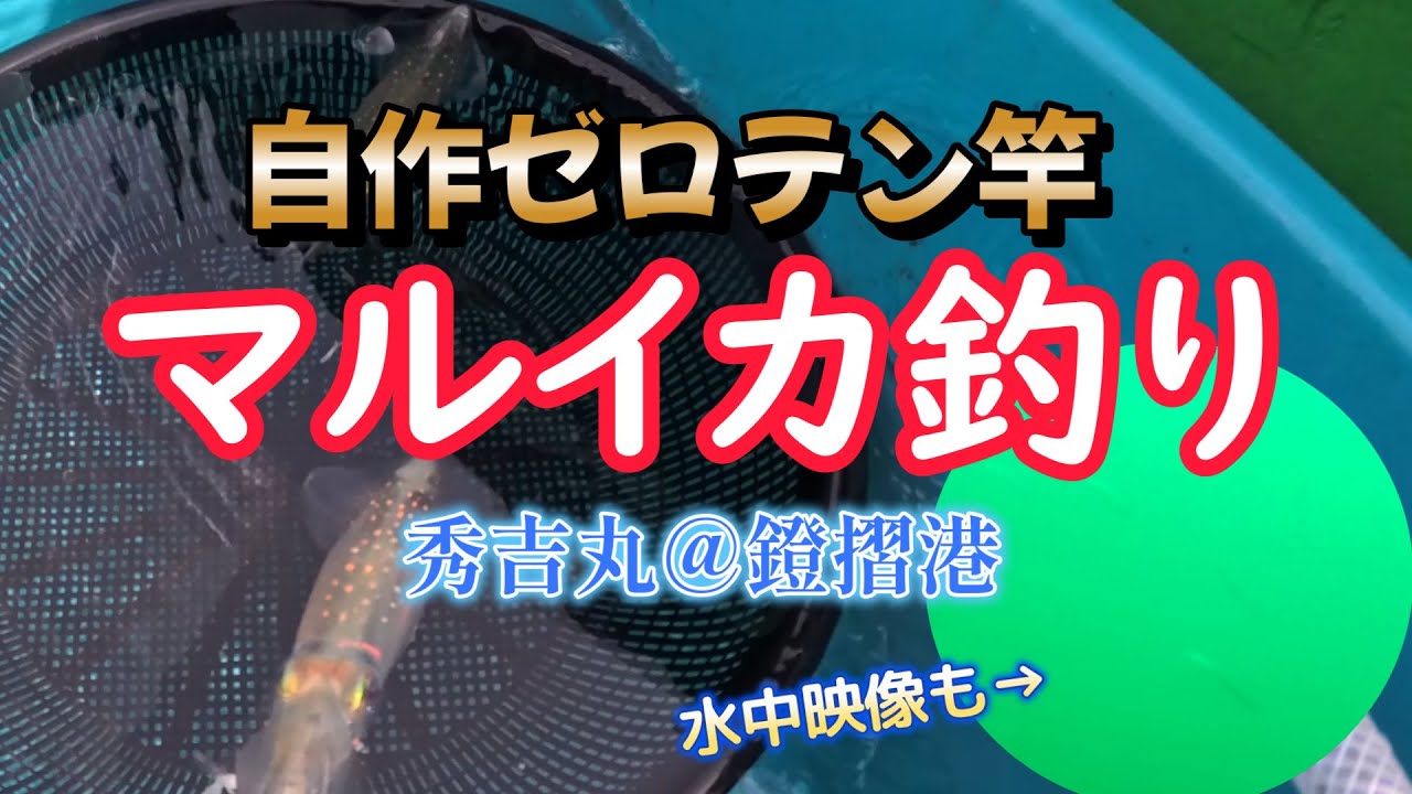 マルイカ】自作ゼロテン竿でマルイカを釣りに行きました【秀吉丸