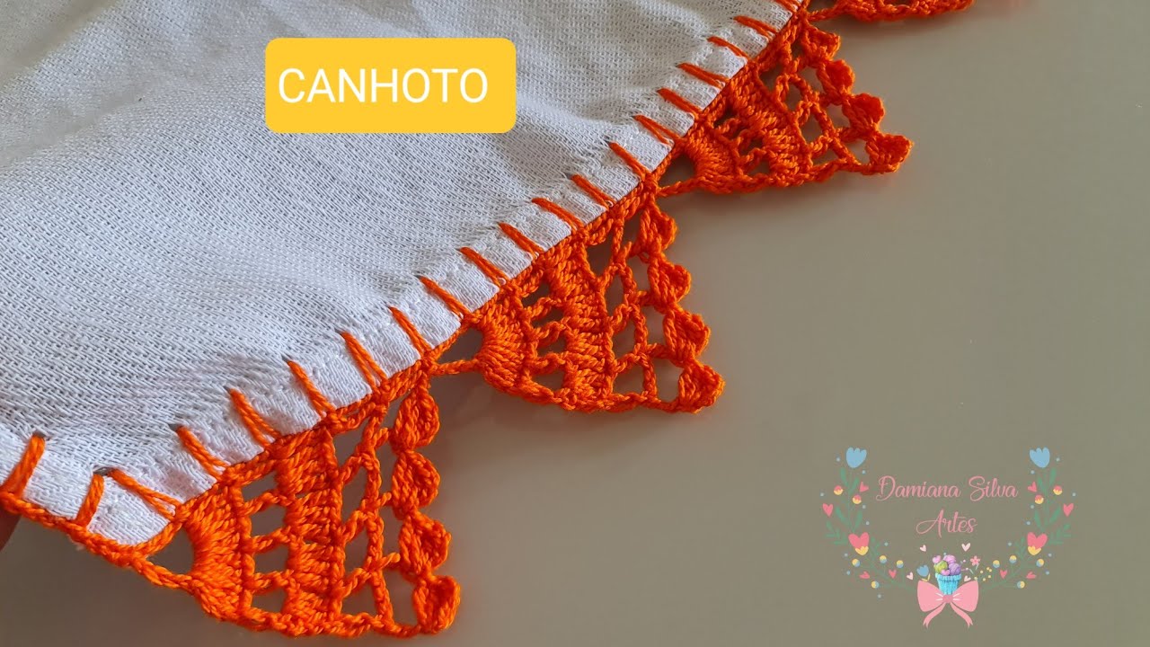 Crochet edging/trim for dishcloth #668 step-by-step LEFT-HANDED
