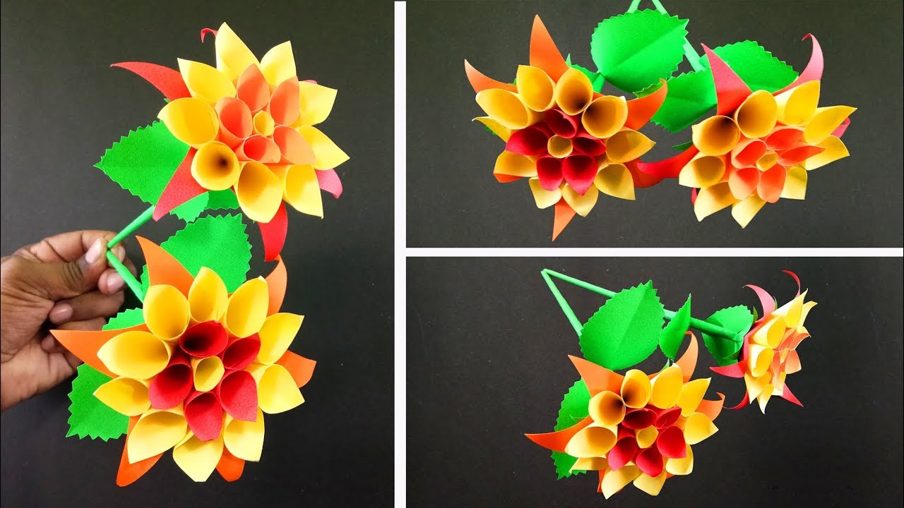 How to Make Beautiful Paper Flowers for Room Decoration Very Easy DIY