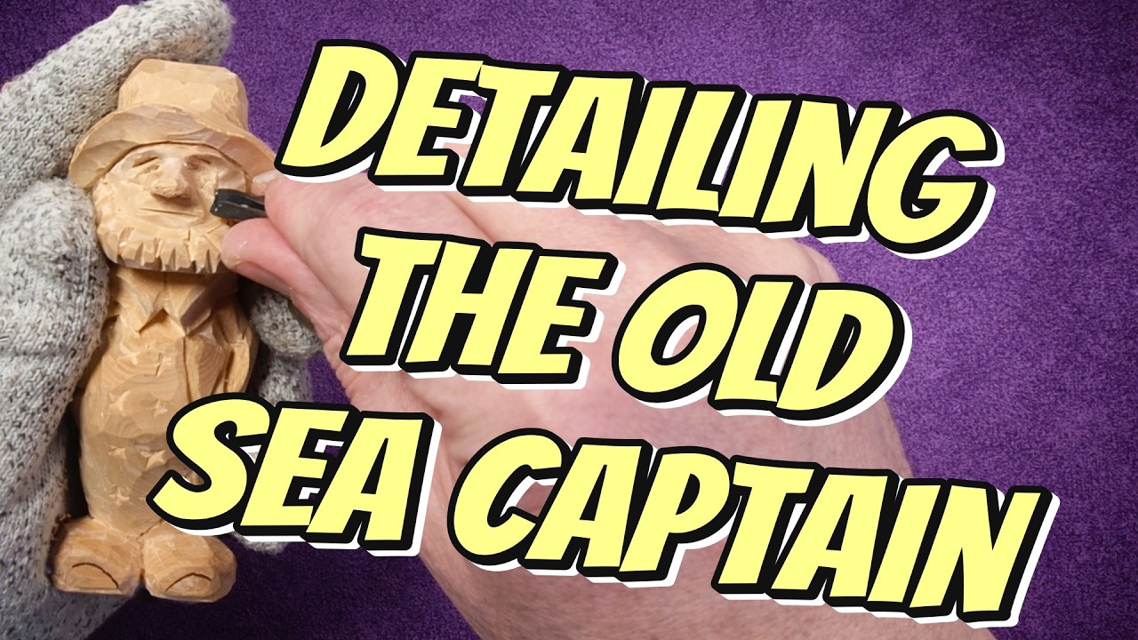 Детализация образа старого морского капитана #столярноедело #резьбаподереву