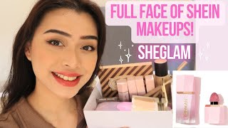 Full face makeup using SHEIN products! covering my pimples #sheglam | Maria Selina