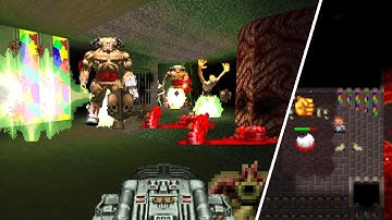 Shattered Pixel Dungeon Yog Dzewa bossfight, but in DooM II