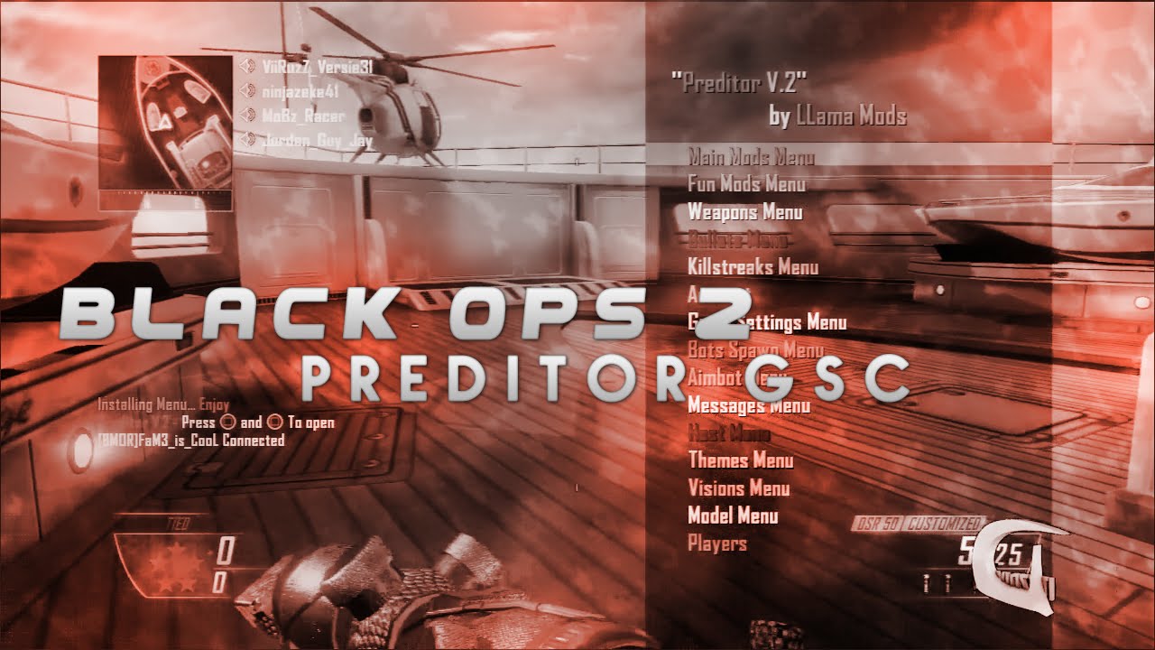 [PS3] Preditor V2 Black Ops 2 GSC Mod Menu [1.19] - YouTube