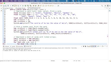 Java M12GA1P1d Deck Of Cards - Create a new deck of cards