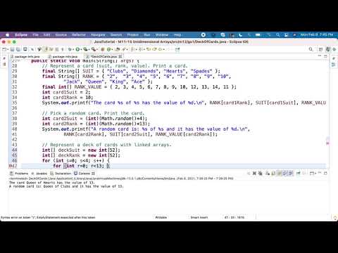 Java M12GA1P1d Deck Of Cards - Create a new deck of cards