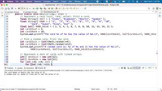 Java M12GA1P1d Deck Of Cards - Create a new deck of cards