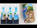 Easy Bottle painting | Bottle Art | Beach Themed Bottle Painting | Amazing DIY Bottle Art at Home