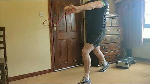 Banded rotation iso split squat