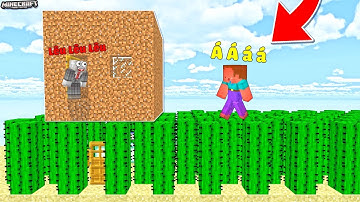 THỬ THÁCH TROLL NOOB BẰNG CĂN NHÀ AN TOÀN XƯƠNG RỒNG TRONG MCPE | Thử Thách SlenderMan