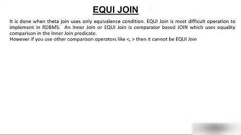 SQL Equi Join in Hindi