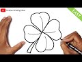 How to draw a four leaf clover drawing  4 leaf clover drawing easy