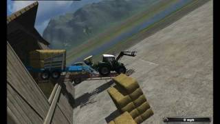 Farming Simulator 2011 How To Unload Bales Like A Pro